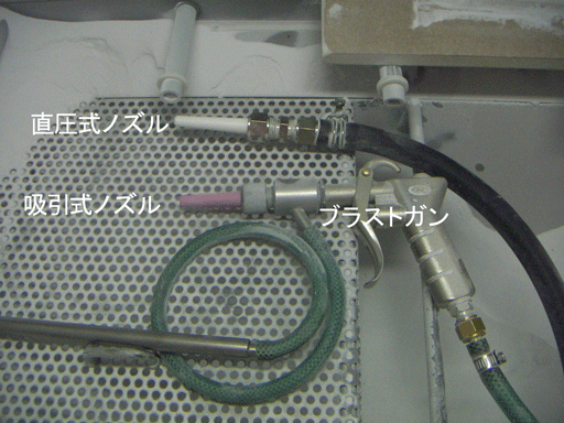 ブラストノズル 直圧式と吸引式